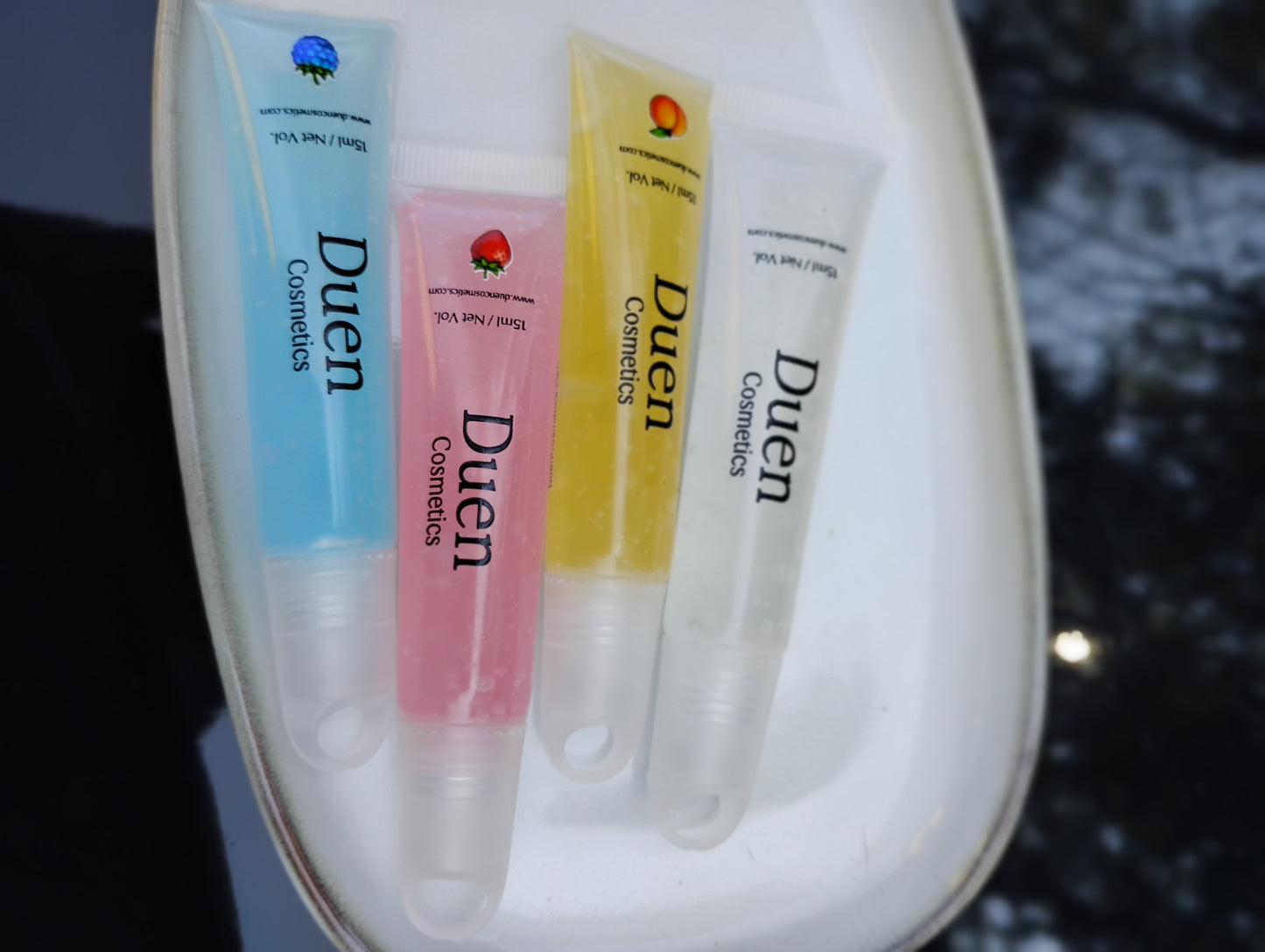 Clear lip gloss keychain